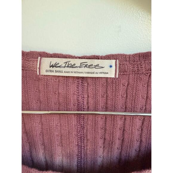 We The Free Free People Sunset Tee in Chocolate Merlot Size XS Lagen Look Boho - Picture 7 of 9